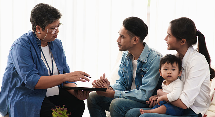 Professional discussing mortgage options with a homebuyer at Directors Mortgage